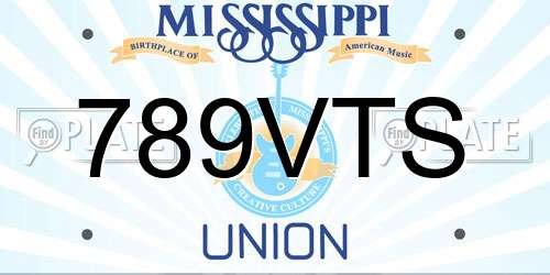 789VTS Mississippi License Plate
