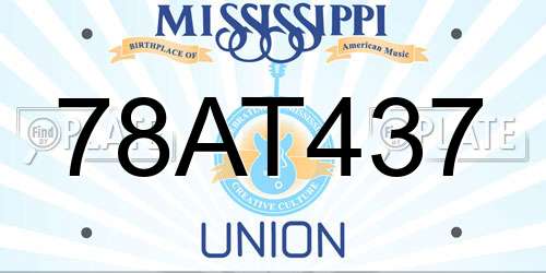 78AT437 Mississippi License Plate