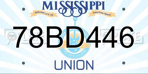 78BD446 Mississippi License Plate