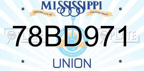 78BD971 Mississippi License Plate