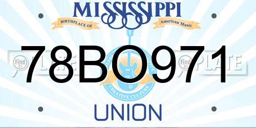 78BO971 Mississippi License Plate