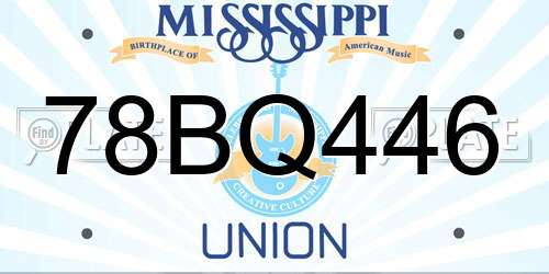 78BQ446 Mississippi License Plate