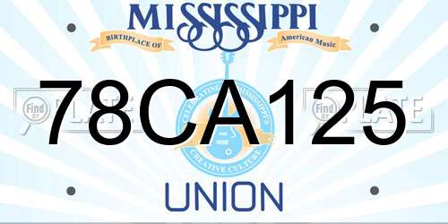 78CA125 Mississippi License Plate