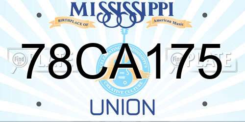 78CA175 Mississippi License Plate