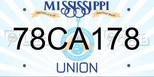 78CA178 Mississippi License Plate