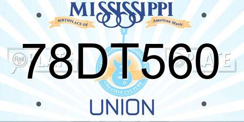 78DT560 Mississippi License Plate
