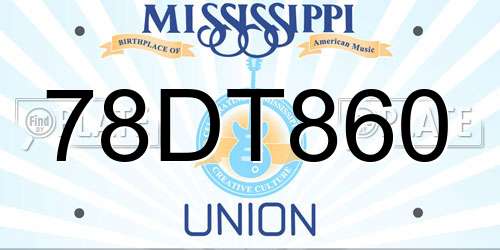 78DT860 Mississippi License Plate