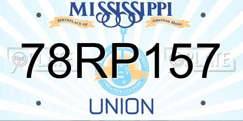 78RP157 Mississippi License Plate