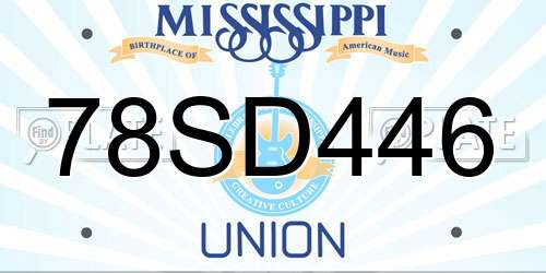 78SD446 Mississippi License Plate