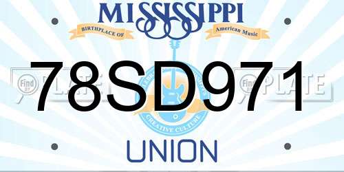78SD971 Mississippi License Plate