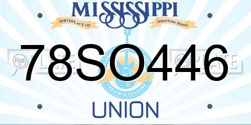 78SO446 Mississippi License Plate