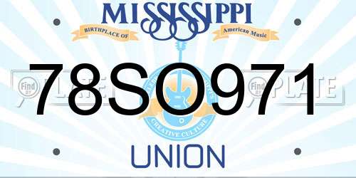 78SO971 Mississippi License Plate