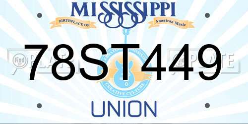 78ST449 Mississippi License Plate