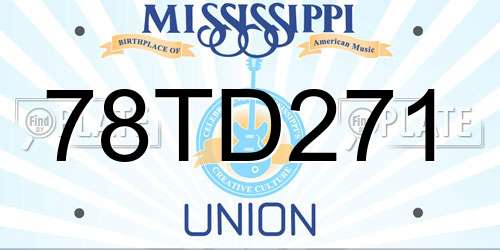 78TD271 Mississippi License Plate
