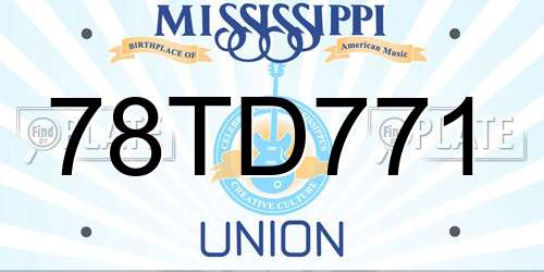 78TD771 Mississippi License Plate