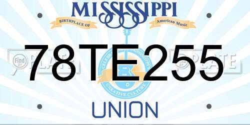 78TE255 Mississippi License Plate