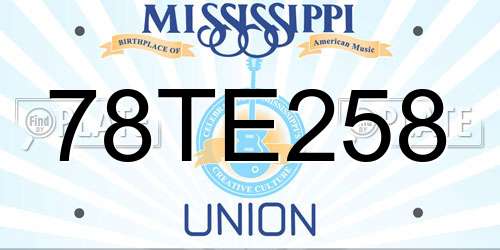 78TE258 Mississippi License Plate