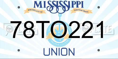 78TO221 Mississippi License Plate