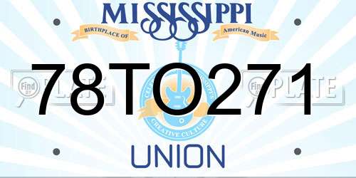 78TO271 Mississippi License Plate