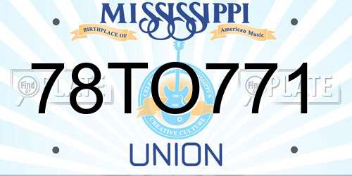 78TO771 Mississippi License Plate