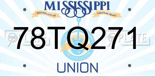 78TQ271 Mississippi License Plate
