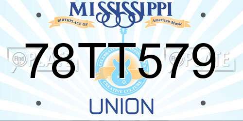 78TT579 Mississippi License Plate