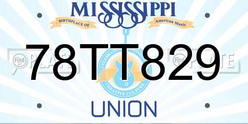 78TT829 Mississippi License Plate