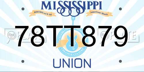 78TT879 Mississippi License Plate
