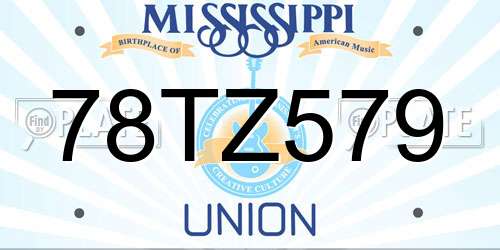 78TZ579 Mississippi License Plate