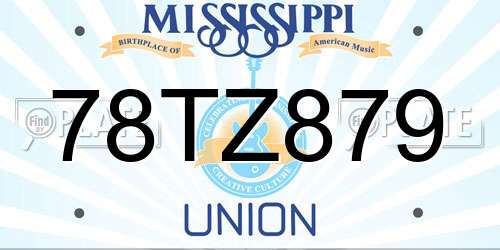 78TZ879 Mississippi License Plate