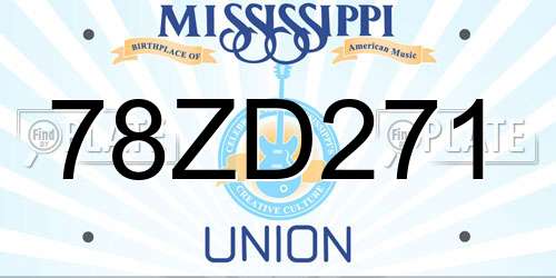 78ZD271 Mississippi License Plate