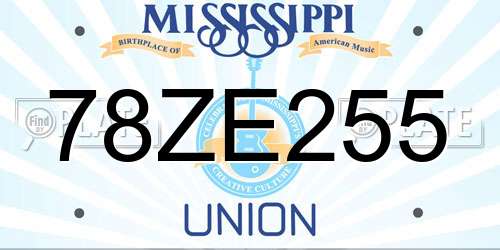 78ZE255 Mississippi License Plate