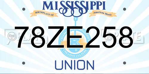 78ZE258 Mississippi License Plate