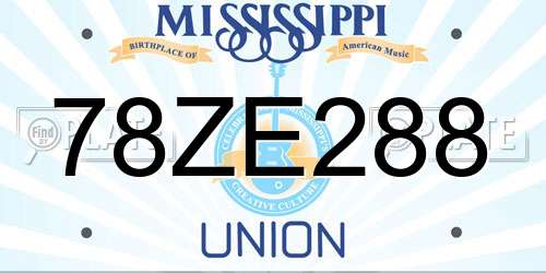 78ZE288 Mississippi License Plate