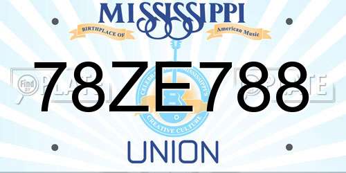 78ZE788 Mississippi License Plate