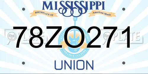 78ZO271 Mississippi License Plate