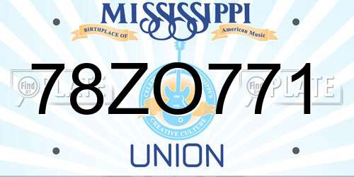 78ZO771 Mississippi License Plate