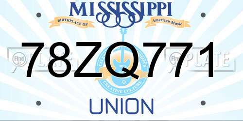 78ZQ771 Mississippi License Plate
