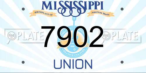 7902 Mississippi License Plate