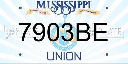 7903BE Mississippi License Plate