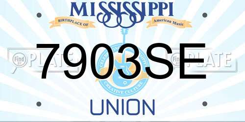 7903SE Mississippi License Plate