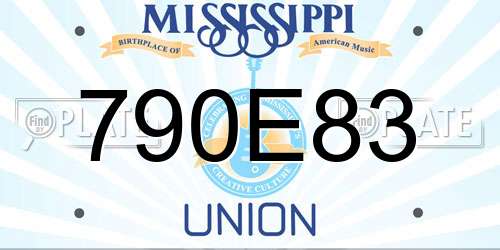 790E83 Mississippi License Plate