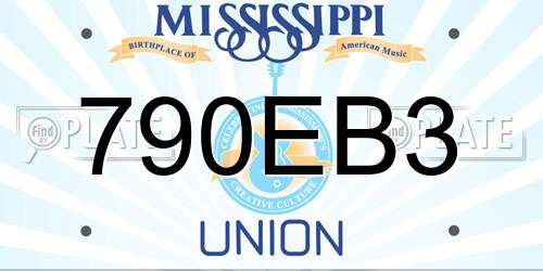 790EB3 Mississippi License Plate