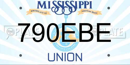 790EBE Mississippi License Plate