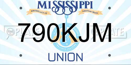 790KJM Mississippi License Plate