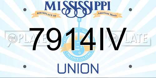 7914IV Mississippi License Plate