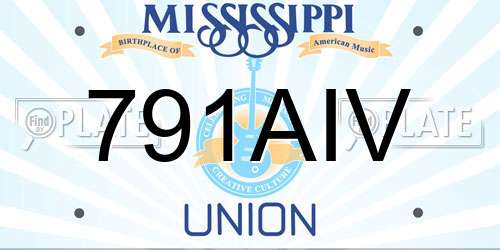 791AIV Mississippi License Plate