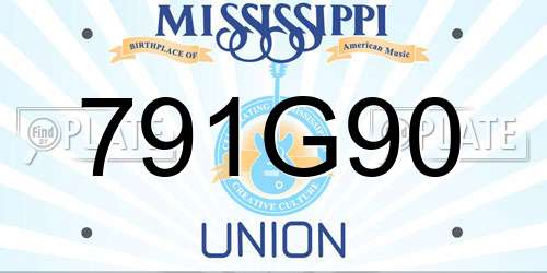 791G90 Mississippi License Plate