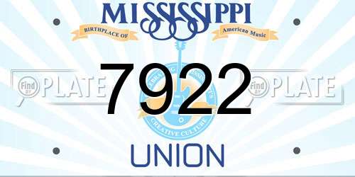 7922 Mississippi License Plate