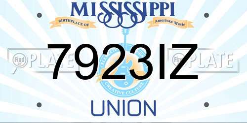 7923IZ Mississippi License Plate